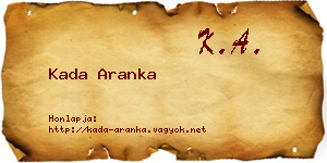 Kada Aranka névjegykártya